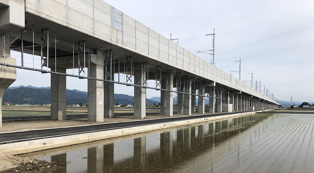 Sakai Viaduct on the Hokuriku Shinkansen line