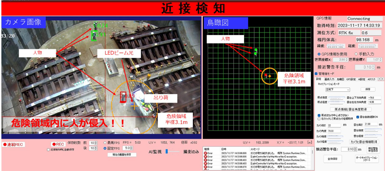 写真-3 システム画面(AI検知動作状況)